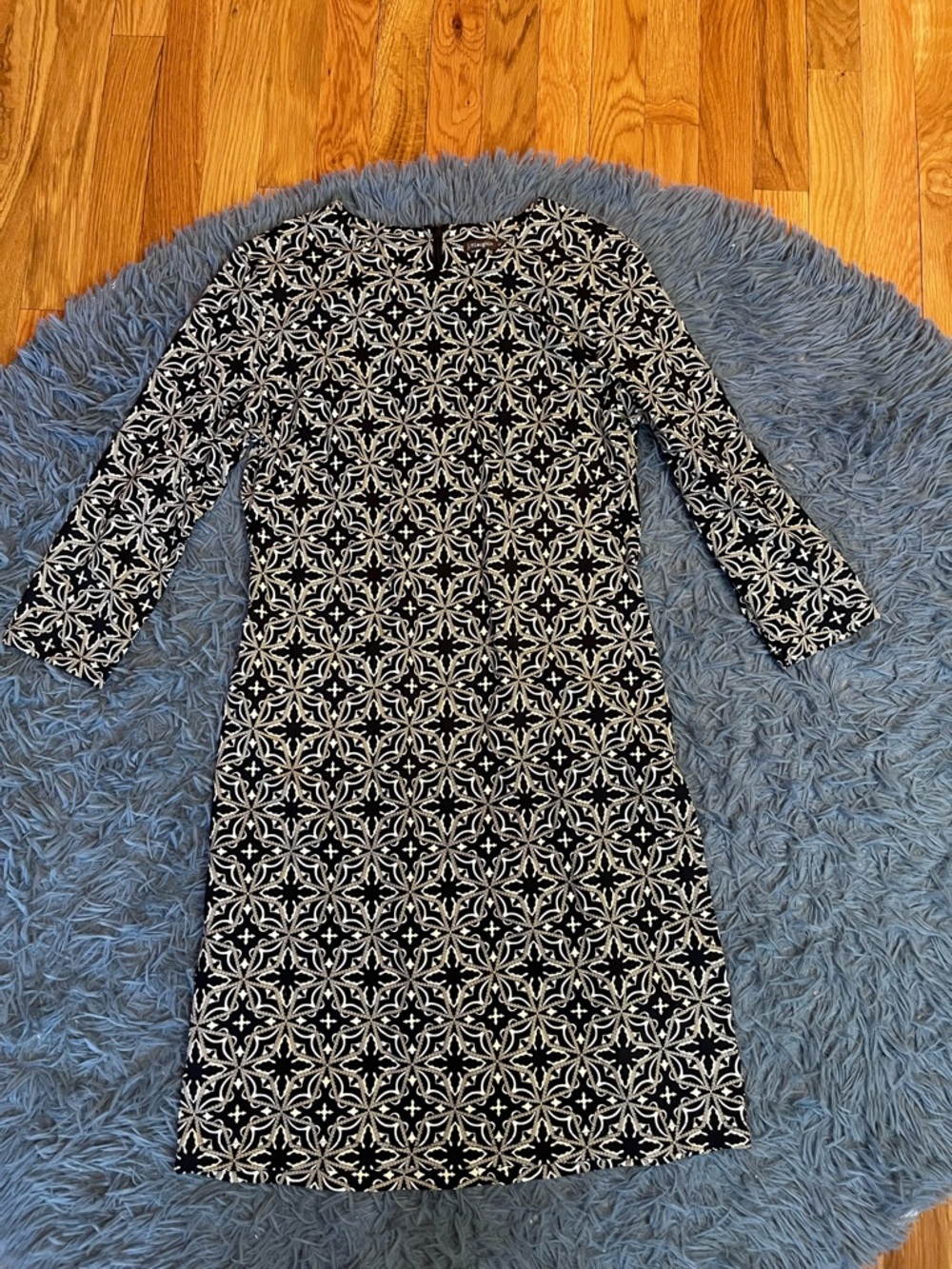 J. McLaughlin Black Cream Sophia Catalina Cloth Women’s Dress Size M